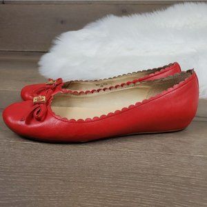 Kate Spade Red Scalloped Flats